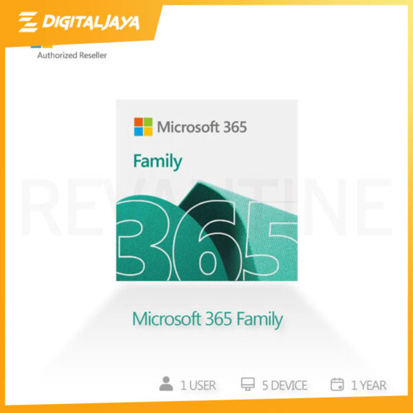 Microsoft Office 365 Family - 1 User 5 Devices - 6 Bulan