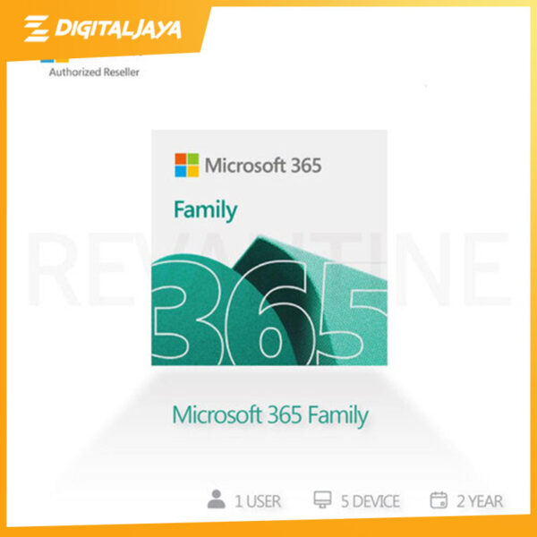 Microsoft Office 365 Family - 1 User 5 Devices - 2 Tahun