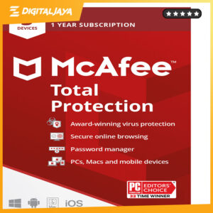 McAfee Total Protection (5 perangkat, 1 tahun)